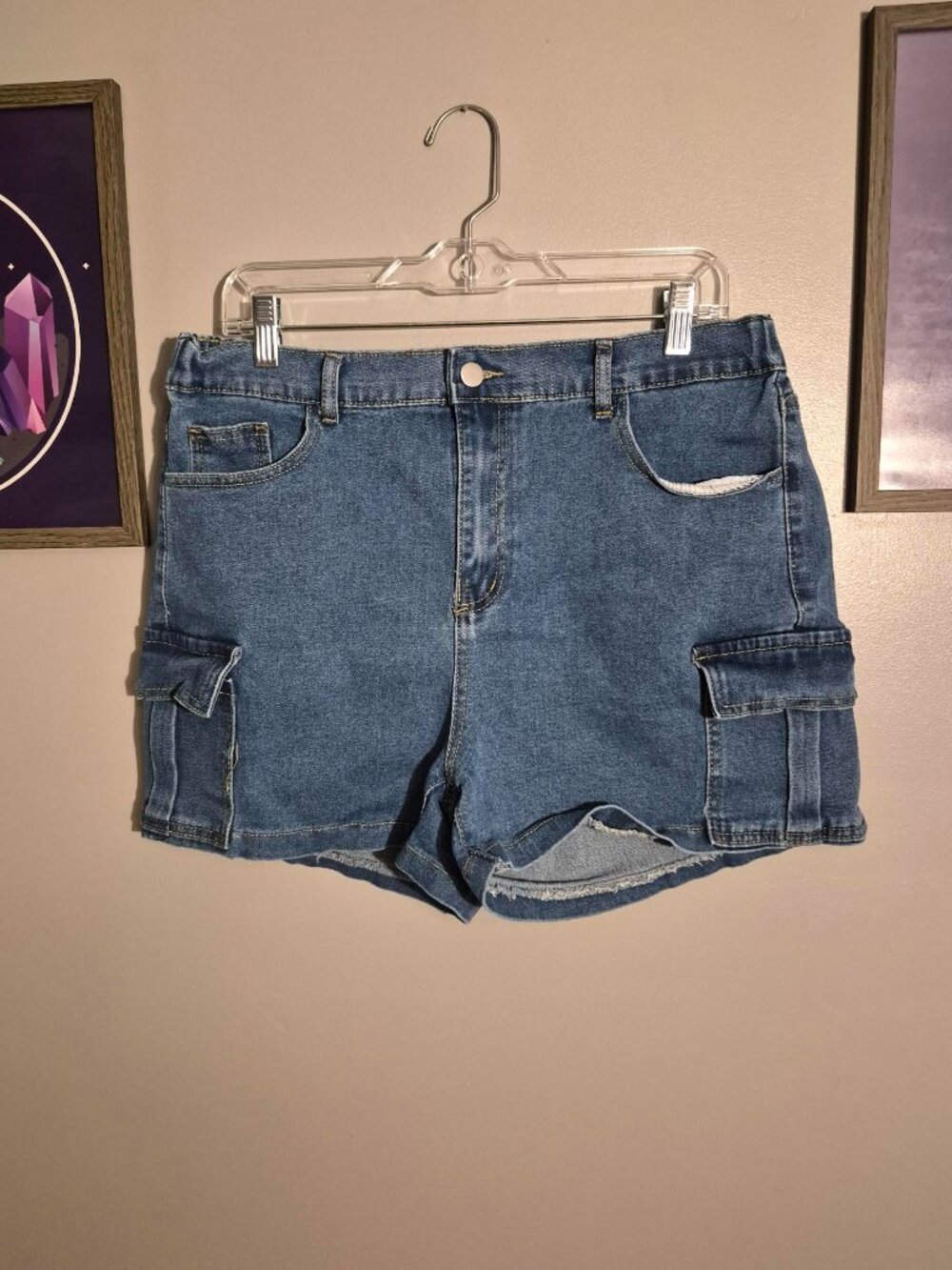 Jean Shorts with Side Pockets